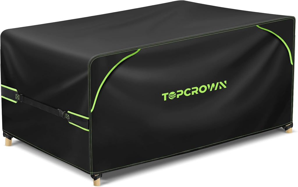 Topcrown Rectangular Patio Furniture Covers - Waterproof Anti-UV Oxford Fabric | 74"L x 47"W x 28"H, Black & Green
