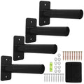 Wall Mounted Weight Plate Rack Storage, Steel Wall Mounted Weight Plate Holder Fits 2" Plates for Home Gyms, Garages, and Power Racks (Black-4pis)