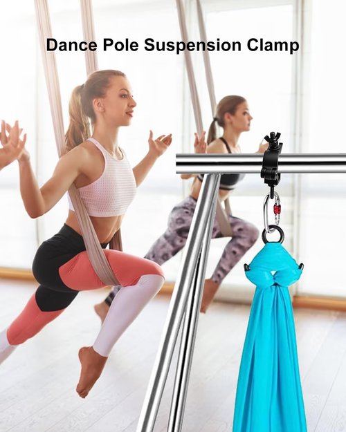 THXCHER 35-45mm Pole Dancing Hanging Clamp, 220lbs Capacity Heavy Duty Rotation Device with Locking Mechanism for Aerial Yoga Hammock Silk Fitness Training Equipment