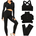 SINBRLAI Women's 3pcs Seamless Workout Outfits Sets, Yoga Sportswear Tracksuit Leggings and Stretch Sports Bra Fitness