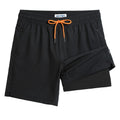 maamgic 2 in 1 Mens Swim Trunks 7 Inch Swim Shorts Swim Suits Board Shorts Black-Black XX-Large