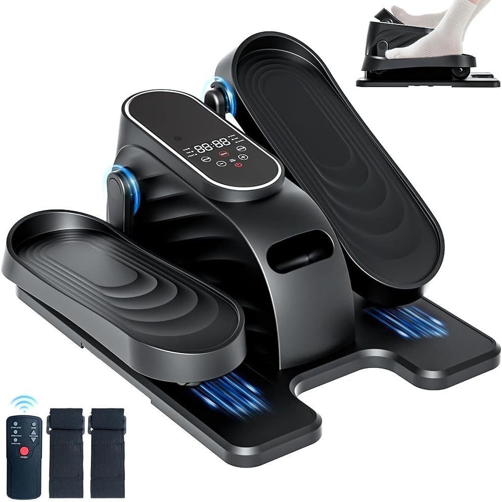 Under Desk Elliptical Machine - Remote-Controlled Leg Exerciser for Seniors | 15 Speeds, Forward & Reverse