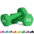 Balelinko Home Gym Equipment Workouts Strength Training Weight Loss Pilates Weights Yoga Sets Weights for Women, Men, Seniors and Youth, 6LB Green, Pair