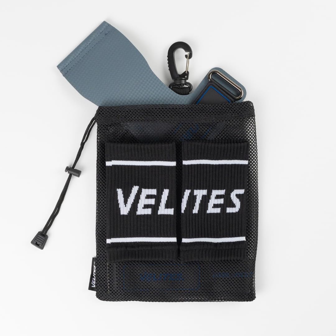 Velites - Official Crossfit® Games Quad Ultra Grips - No Chalk and Smooth Bars - Wristbands and Carry Bag Included - Pull-ups, Muscle-ups and Toes to bar