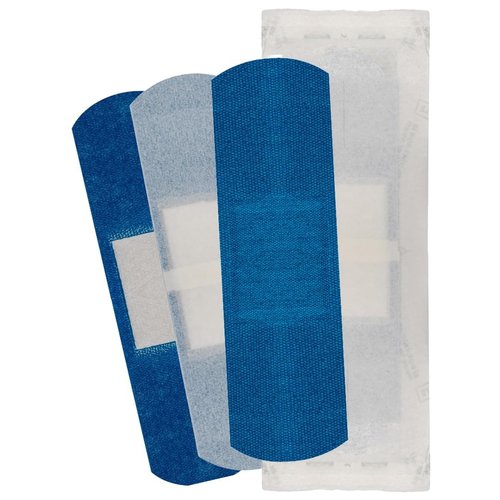 Vakly Metal Detectable Blue Fabric Adhesive Bandages 3 x 1 in (200 Pack) – Food Service Flexible Breathable Bandage Strips with Non-Stick Pad, Latex Free for First Aid & Kitchen Safety
