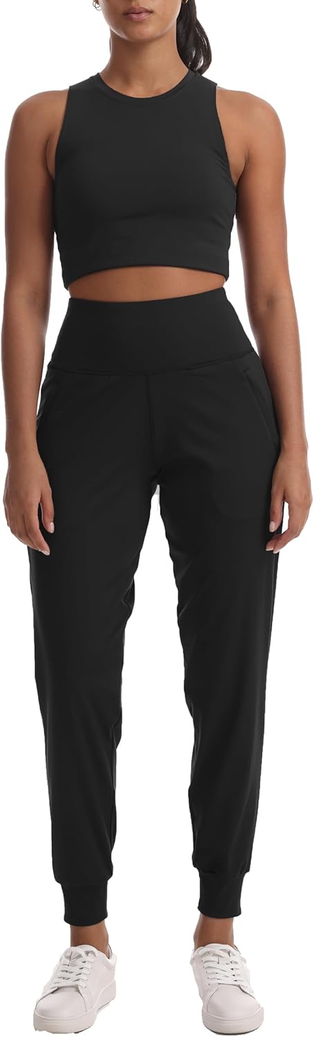 Skiennix Women's Joggers - Lightweight High-Waisted Athletic Pants with Pockets for Yoga & Gym
