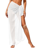 CHICGAL Sarong Wraps Swimsuit Coverup for Women Bathing Suit Cover Up Summer Bikini Beach Swimwear (White)