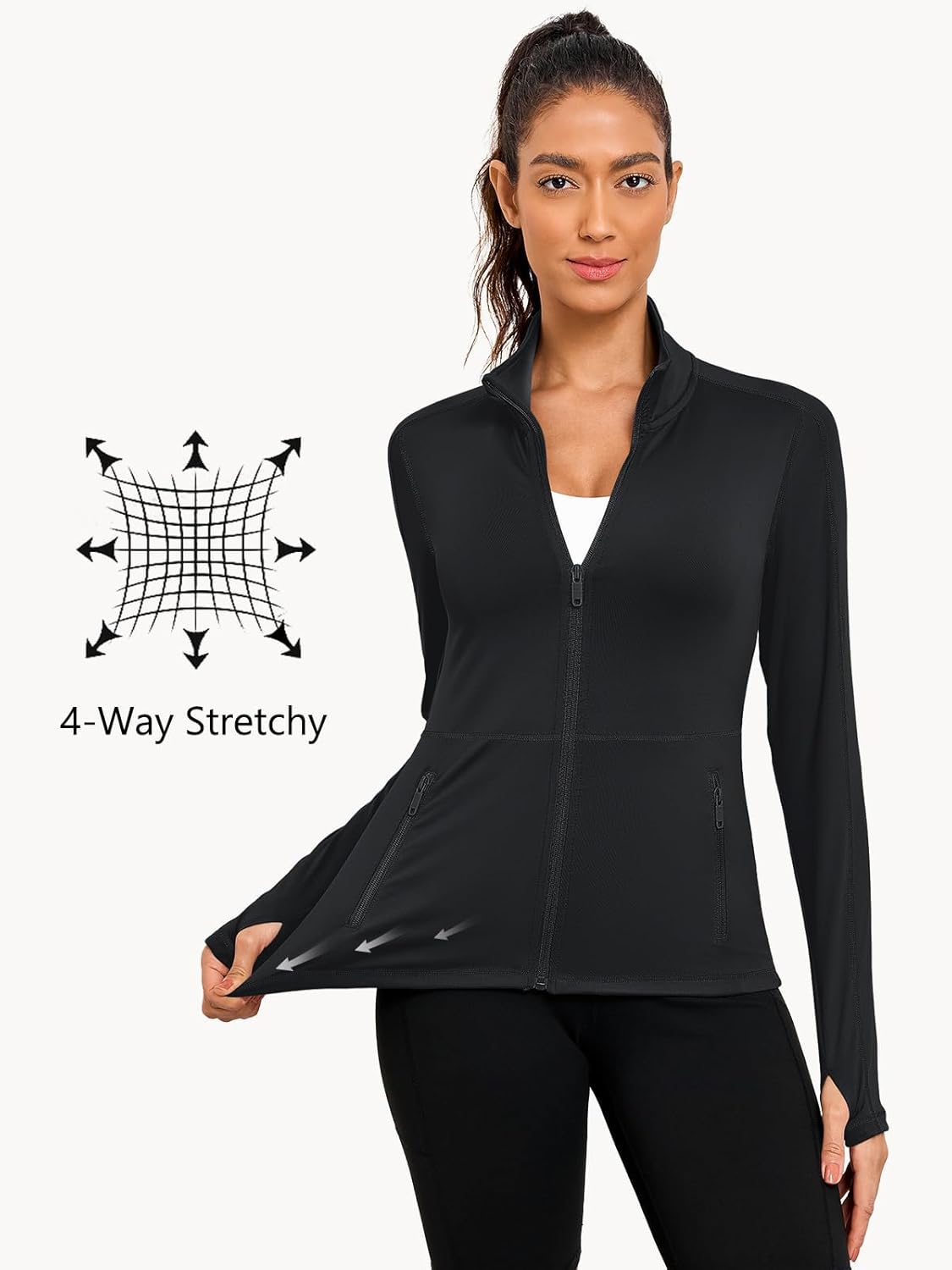 VUTRU Women's Yoga Jacket - Full Zip Athletic Running Track Jacket for Comfort & Style