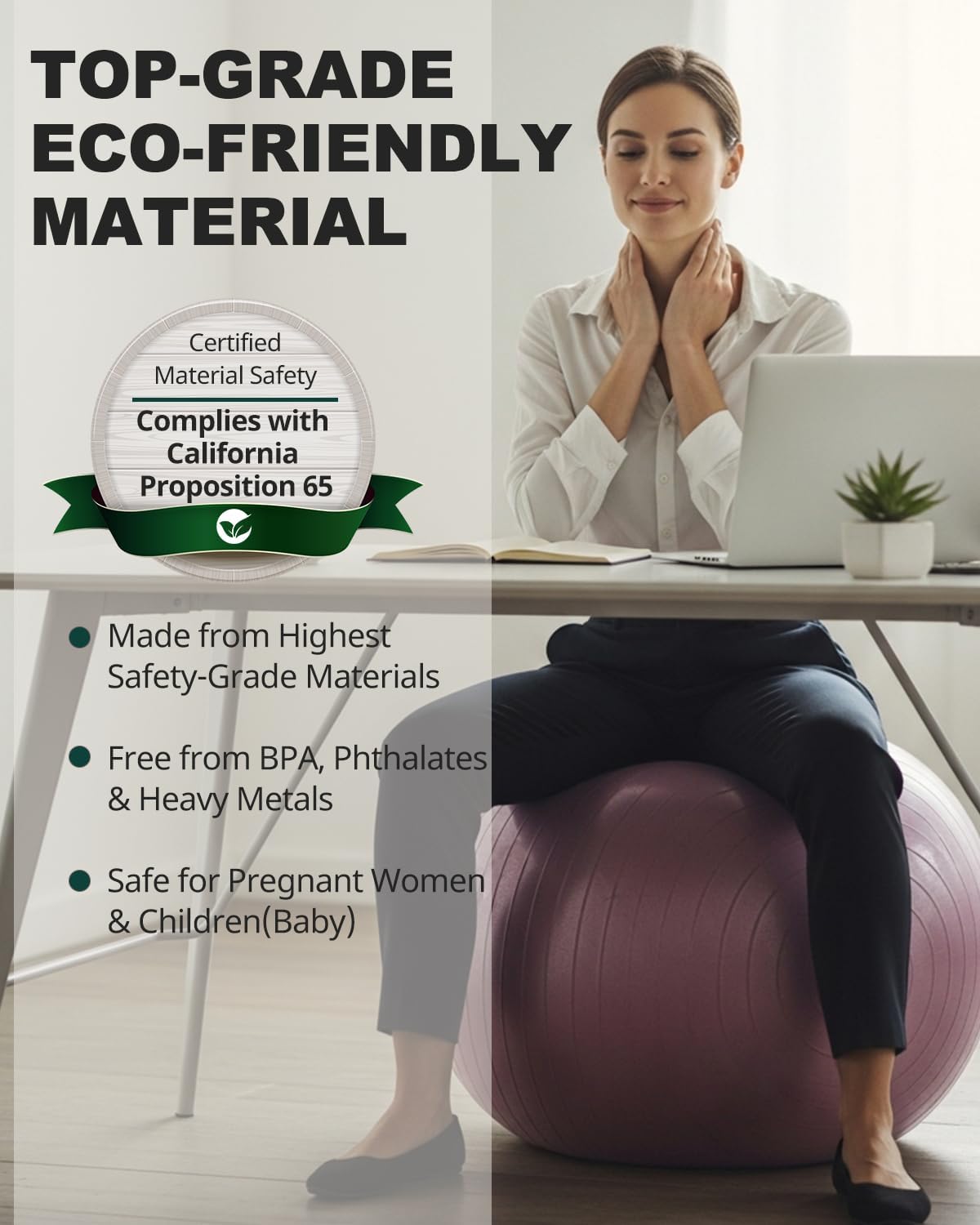 Trideer Exercise Ball - Stability Ball for Yoga, Pilates & Core Training | Office Seating & Balance Improvement