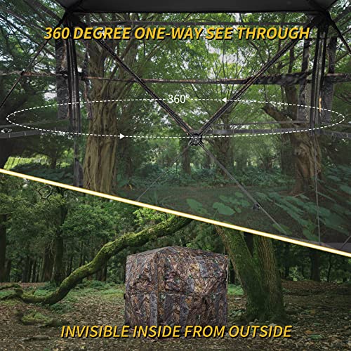 FUNHORUN 2-3 Person 360 Degree See-Through Hunting Blind with Carry Bag