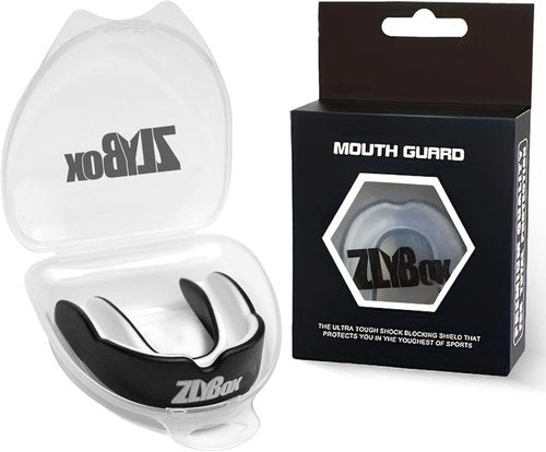 Dual-Layer Sports Mouth Guard - Ultimate Dental Protection for Boxing, MMA & More | Black & White