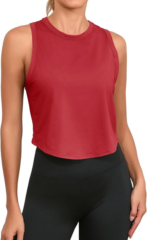 Fisoew Women's Racerback Workout Tank Top - Sleeveless Yoga Activewear Shirt | Comfortable Fit