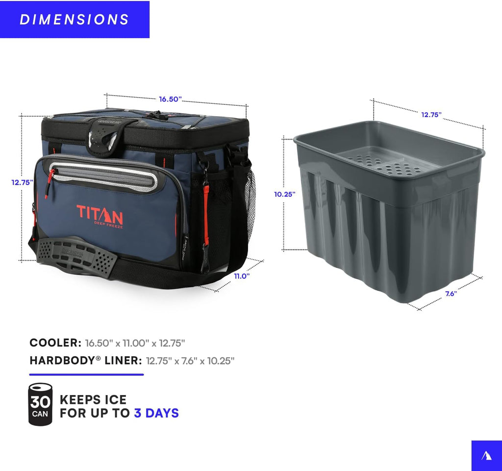 Titan by Arctic Zone Deep Freeze Cooler - Zipperless Design with Superior Insulation | Durable HardBody Liner