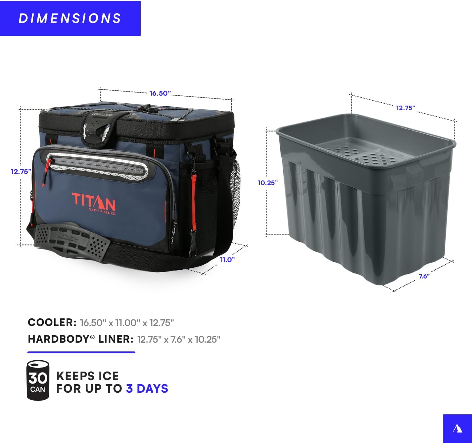 Titan by Arctic Zone Deep Freeze Cooler - Zipperless Design with Superior Insulation | Durable HardBody Liner