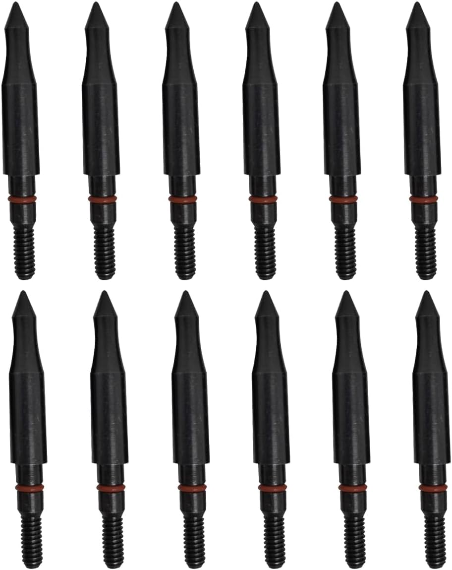 Skiennix Archery Field Points - Durable Steel Tips for Target Practice | 12-Pack (100/125/150/200 Grains)