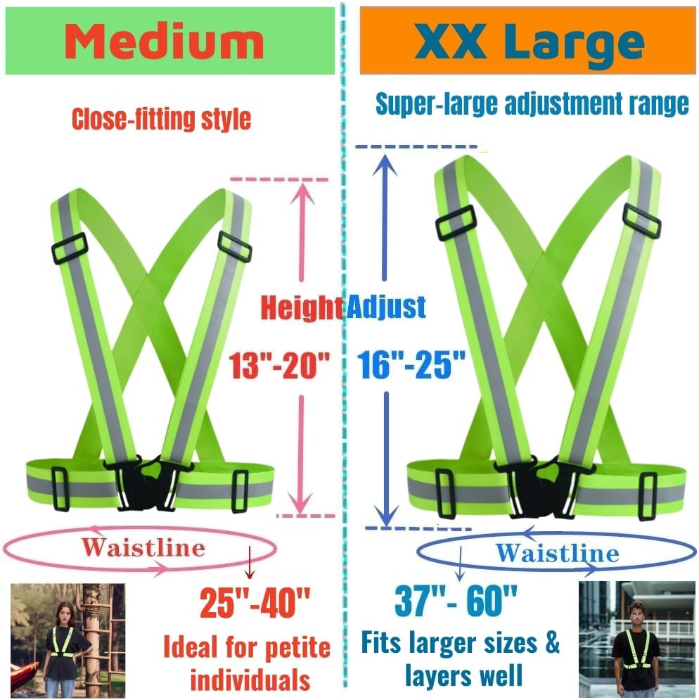 Skiennix Adjustable Reflective Safety Vest - 360° Visibility for Cycling & Construction