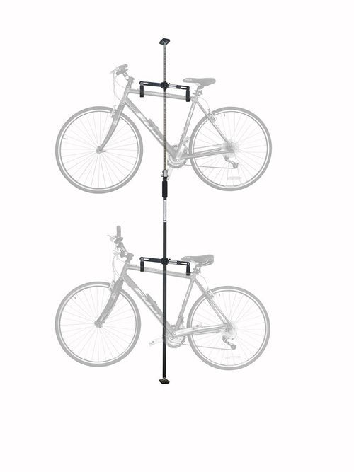 SPAREHAND Dual Bike Storage Rack - Heavy Duty, Adjustable Q-Rack II with 80 Lbs. Weight Capacity - Vertical Floor Storage System for 2 Bikes - Ideal for Garage and Indoor Bicycle Storage - Chrome