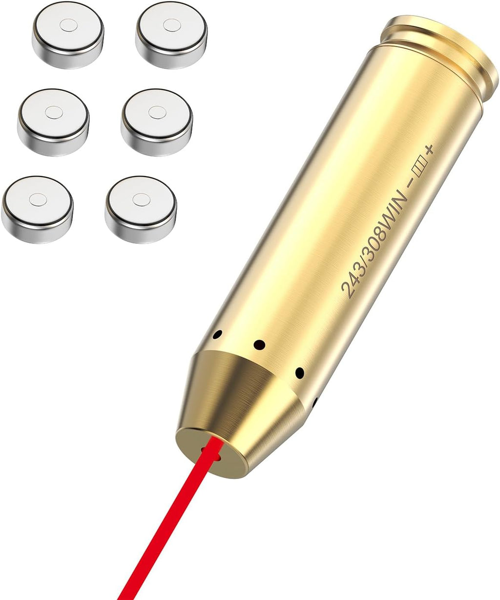 Skiennix .243 .308 Laser Bore Sight - Precision Red Dot Boresighter for Accurate Hunting & Shooting