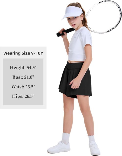 FireSwan Girls Butterfly Shorts - 2-in-1 Crossover Athletic Skorts with Pockets for Teens & Youth
