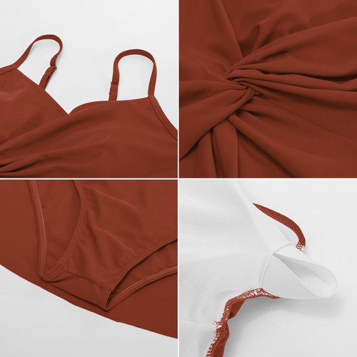 Grace Karin One Piece Swim Dress - V Neck Tummy Control Bathing Suit for Beach Vacations