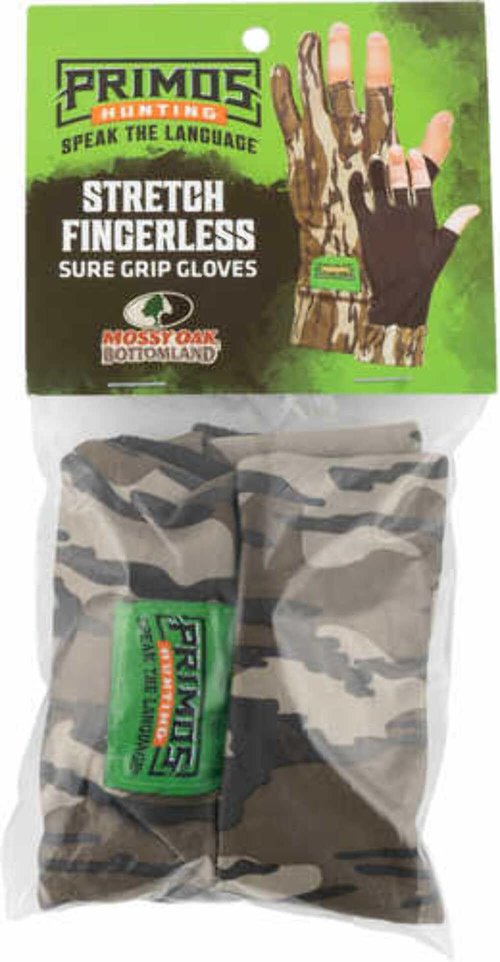 Primos Hunting Stretch Fingerless Gloves MO Bottomland_PS6681, Camo, One Size