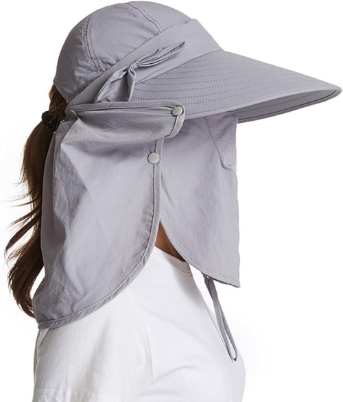 Icolor Sun Hats for Women - UPF 50+ Fishing Hat with Detachable Face Mask & Wide Brim | UV Protection