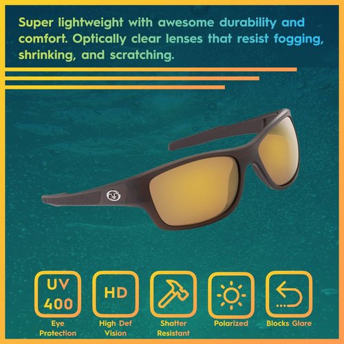 Flying Fisherman Down Sea Polarized Sunglasses with 100% UVA & UVB Protection for Fishing, Biking, Golf, Hiking, Beach, Driving