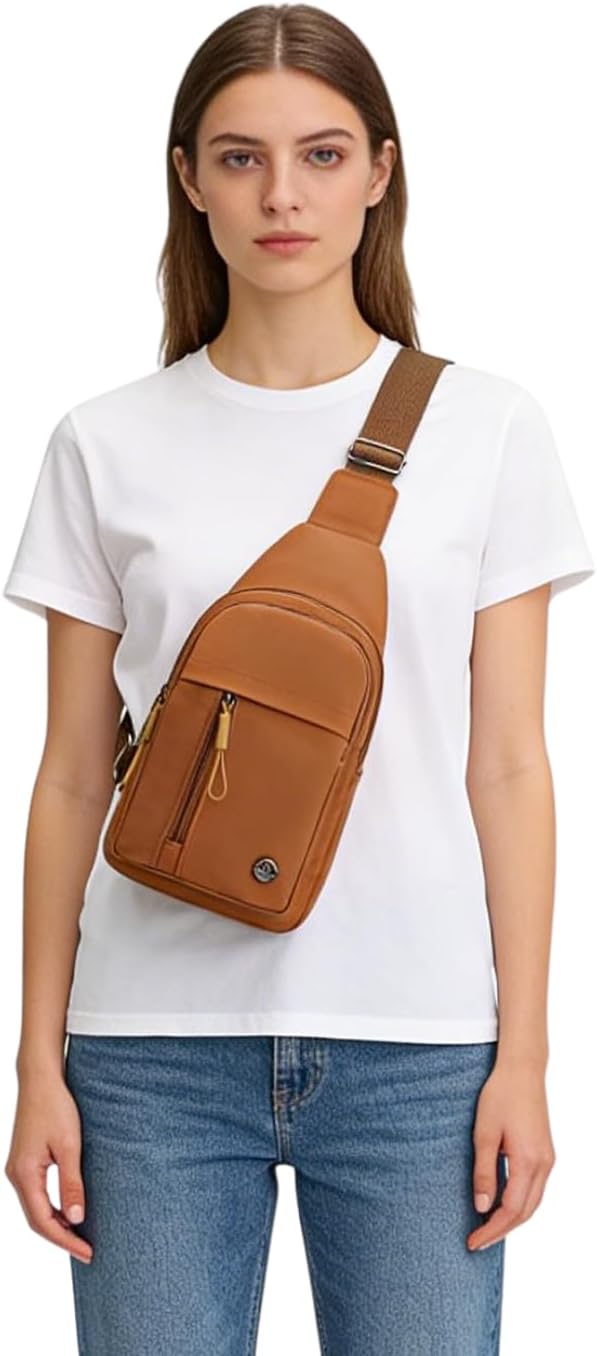 Skiennix Casual Sling Bag - Stylish Lightweight Crossbody Daypack for Travel | Brown