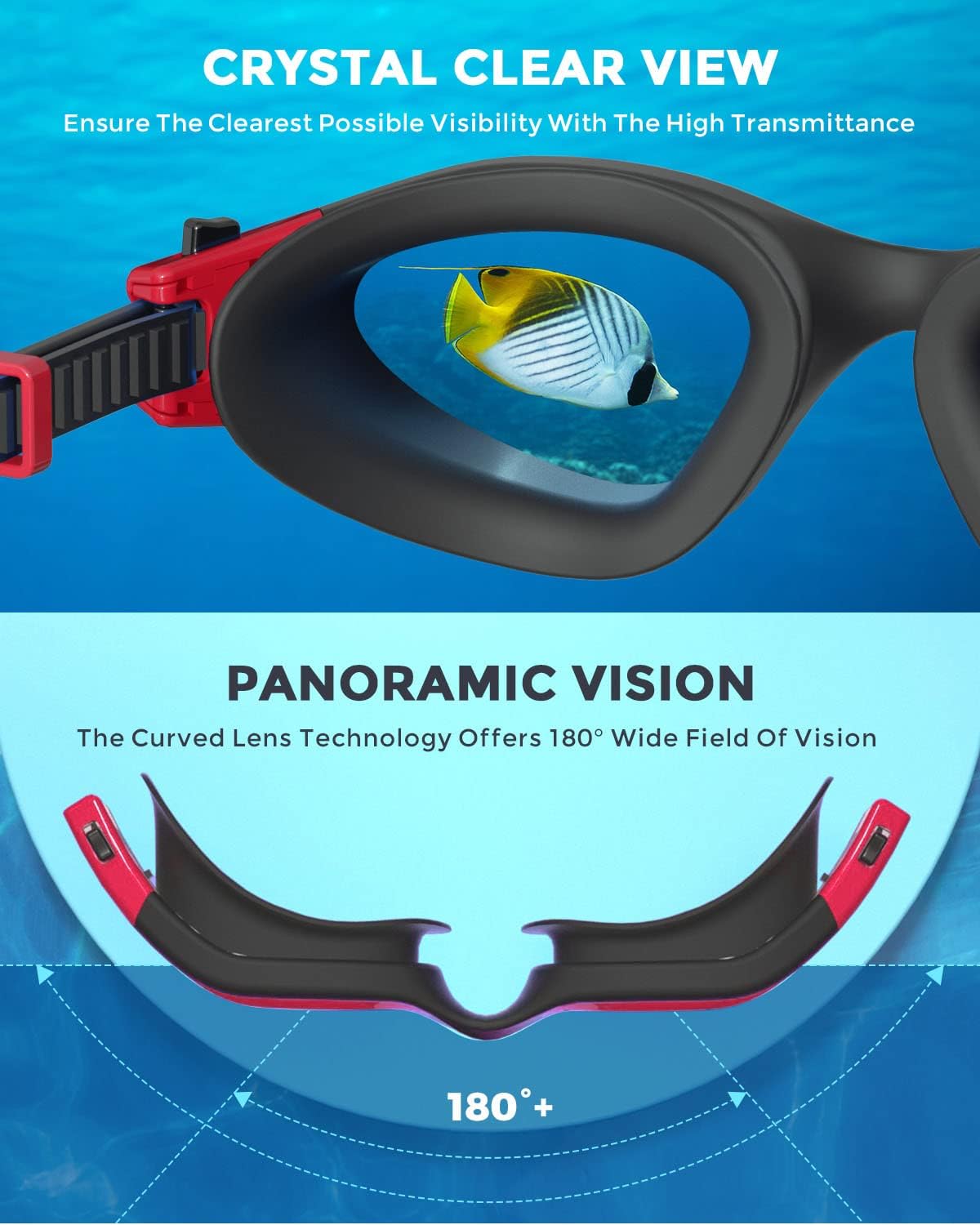 OMID Kids Swim Goggles - Comfortable Polarized Design for Ages 6-14 | 2 Pack Set