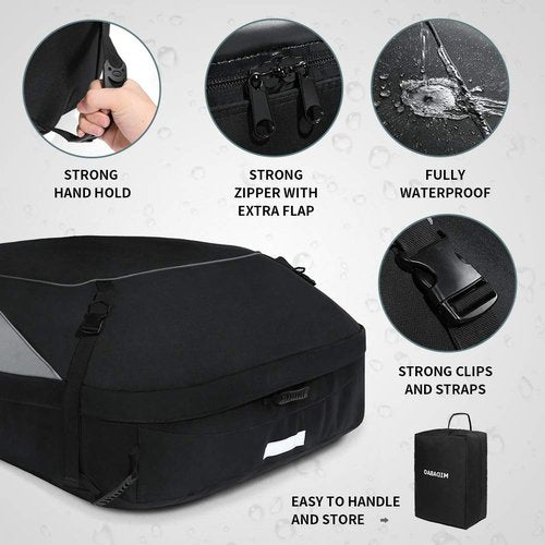Roof Top Carrying Bags, 25 Cubic Feet Waterproof Rooftop Cargo Carrier + 6 Door Hooks Suitable for All Vehicle with/Without Rack