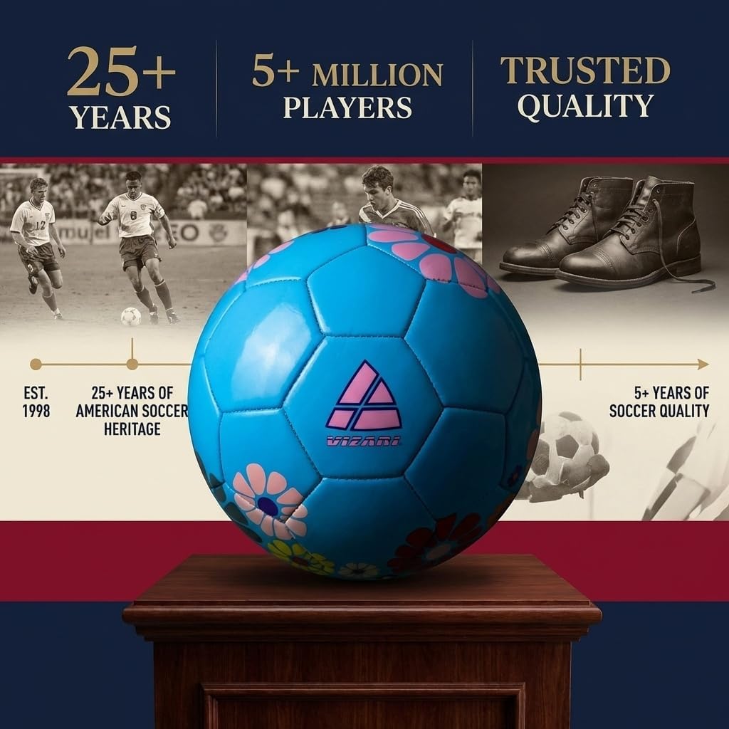 Vizari Soccer Ball - Durable Match & Practice Ball for Youth, Adults & Kids | Sizes 3, 4, 5
