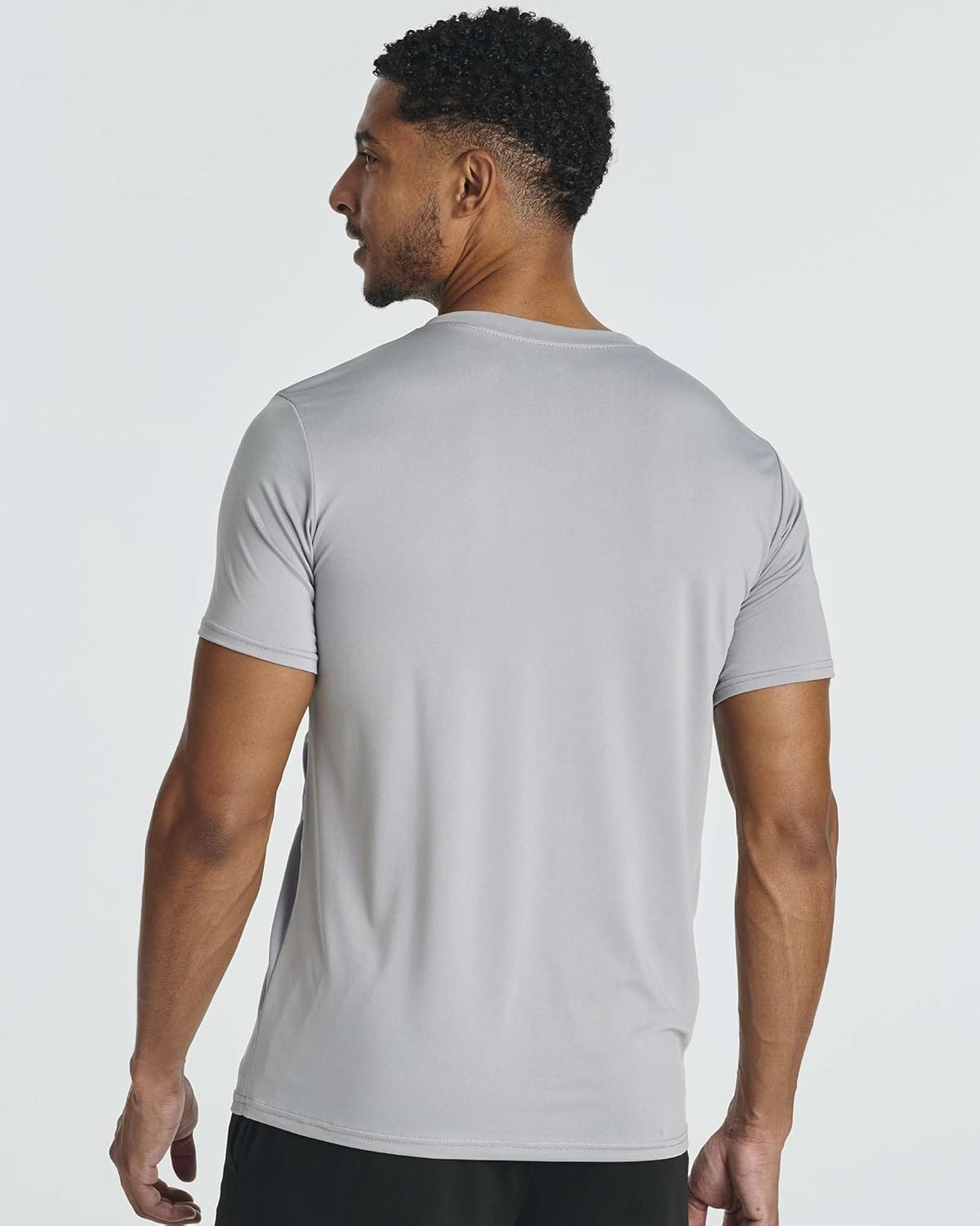 Real Essentials Men's Dry-Fit Crew Neck T-Shirts - 5 Pack for Fitness & Gym Workouts