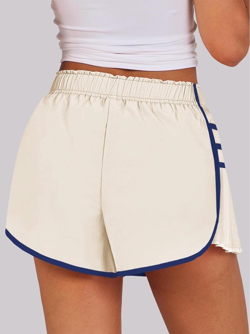 Fisoew Women's Athletic Gym Shorts - Quick Dry, Elastic Waist, Pleated Design | Perfect for Running