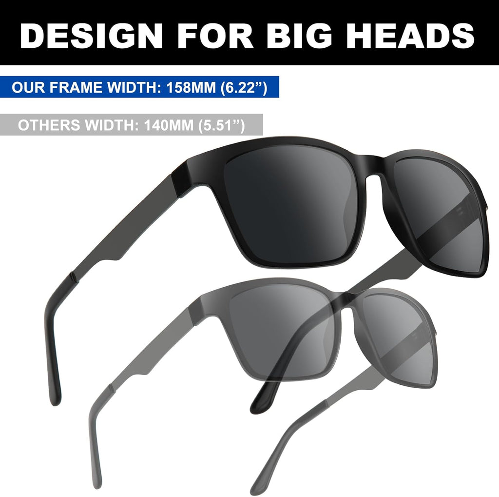 Skiennix Ultralight 158MM XXL Polarized Sunglasses - Scratch & Saltwater Resistant UV400 Lens