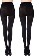 MANZI Opaque Tights - Run Resistant Control Top Panty Hose for All-Day Comfort