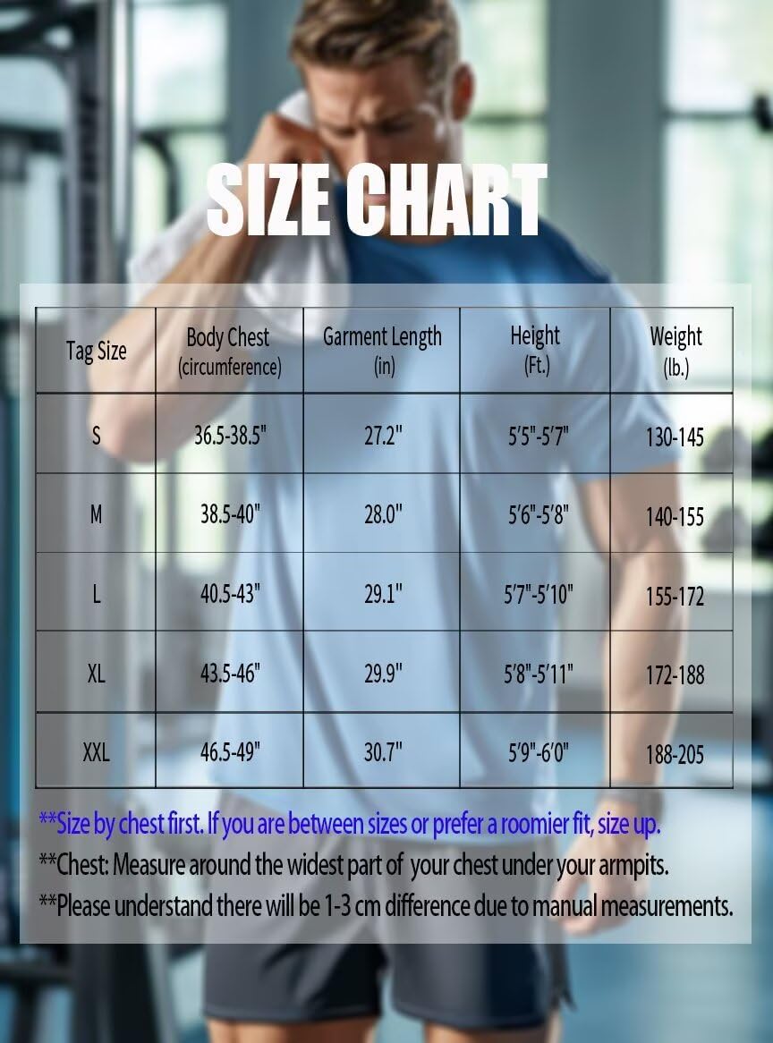 Zengjo Men's Athletic Shirt - Moisture-Wicking Quick-Dry T-Shirt for Gym & Running | Short Sleeve