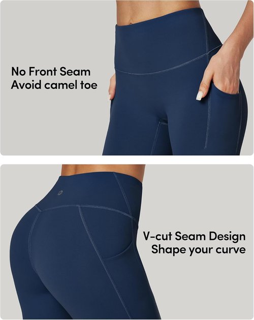IUGA High-Waisted Biker Shorts for Women - Tummy Control & Pockets | 8" Compression Yoga Shorts