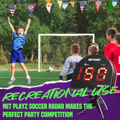 NET PLAYZ Soccer Speed Radar Gun - Hands-Free Training Equipment for Athletes
