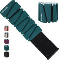 BECOJADDE Ankle Weights - Adjustable Set of 2 (1 lb/2 lb/3 lb) for Pilates, Running, Yoga & Workouts