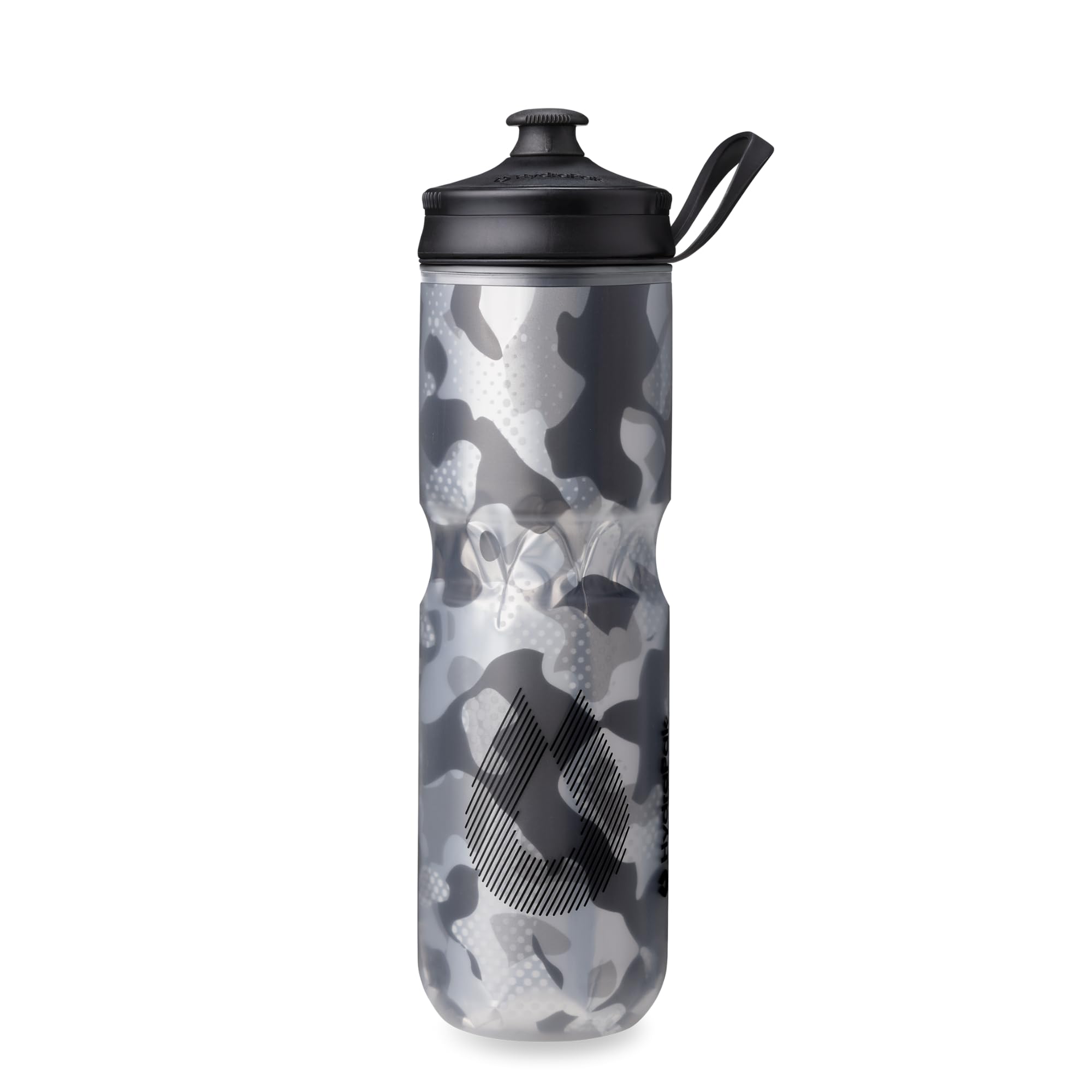 HydraPak | Polar Bottle - Polar Sport Insulated Water Bottle - BPA-Free, Sport & Bike Squeeze Bottle with Handle (Contender Black, 700ml / 24oz)