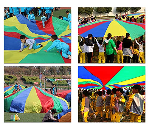 AMYESE 23ft Rainbow Parachute for Kids Outdoor Party Games, Team Play & Family Fun