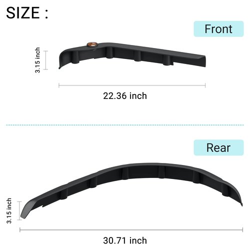 10L0L Golf Cart Fender Flares - Standard Fender Flares Front and Rear for EZGO TXT 1998-2013 Gas/Electric Carts with Metal Mounting Hardware Not Fits 48V Electric and Modified Cart