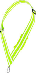 Navaris Reflective Sash - Nighttime Safety Gear for Walking, Cycling, Running - Yellow with Pocket & Carabiner Clip