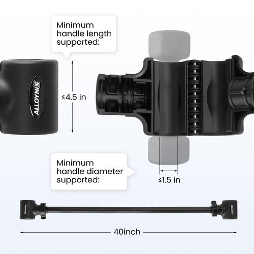ALLOYNIX Dumbbell to Barbell Converter 2.0 – Transform Dumbbells into Barbell Set for Home Gym, Adjustable Weight Bar with Anti-Slip Foam Grip, Steel Clamp & 200LB Max Capacity, Compatible with Standard Dumbbells
