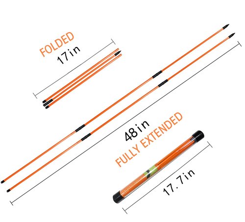 RUTHNISSI Golf Alignment Sticks (Pack of 2) 48-inch Collapsible Golf Alignment Sticks for Aiming,Putting,Full Swing Trainer,Posture Corrector,Portable Golf Training Equipment with Tube Case
