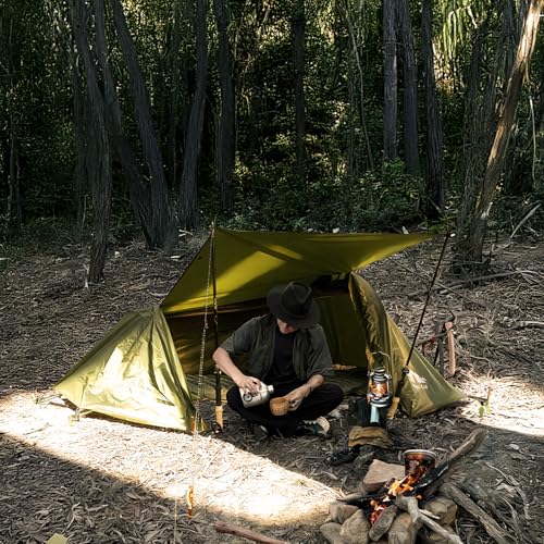 Night Cat Flat Lay Hammock Tent with Mosquito Net & Waterproof Rainfly - Green, 1 Person