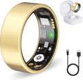 Smart Health - Fitness Ring for Men & Women | Heart Rate, Blood Oxygen & Sleep Tracker - Gold, Size 8