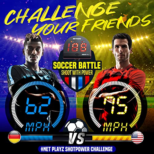 NET Playz Soccer Speed Radar Gun - Hand-Free Shot Power & Speed Measurement