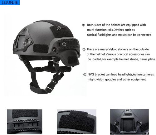 MICH Airsoft Helmet - Detachable Full Face Mask Goggles with NVG Mount for Paintball & Outdoor Use