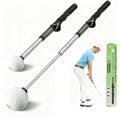 Objuni Retractable Golf Swing Trainer with Click Stick - Right-Handed Golf Grip Trainer & Swing Training Aid for Rhythm and Tempo Practice